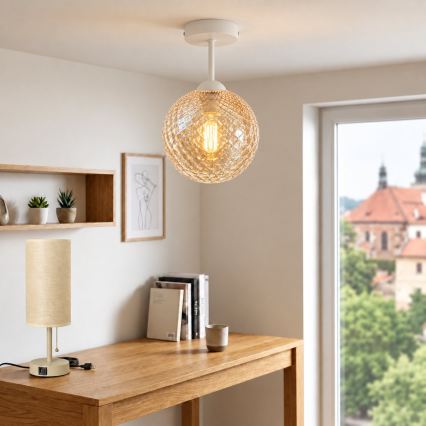 BRILAGI - LED Přisazený lustr RETRO GLASS 1xE27/60W/230V pr. 17 cm bílá/kouřová béžová