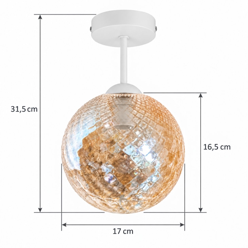 BRILAGI - LED Přisazený lustr RETRO GLASS 1xE27/60W/230V pr. 17 cm bílá/kouřová béžová