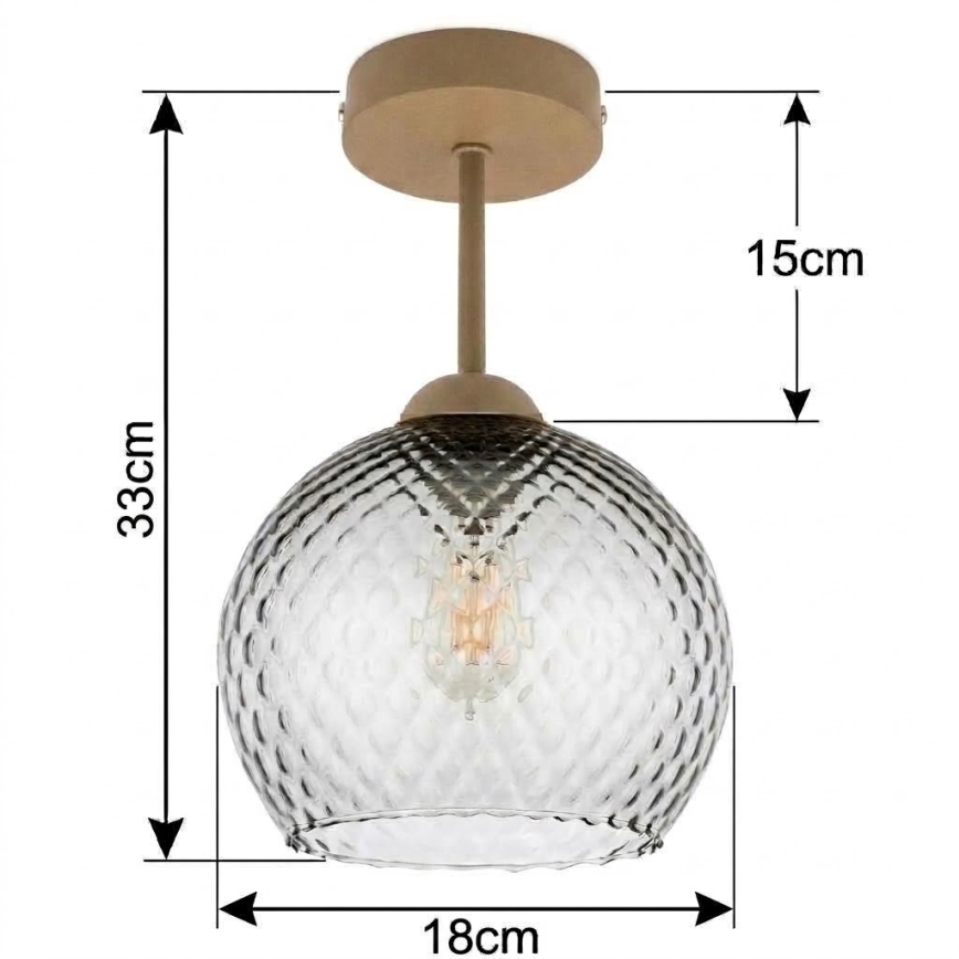 BRILAGI - LED Přisazený lustr RETRO GLASS 1xE27/60W/230V pr. 18 cm béžová/kouřová šedá