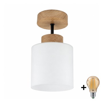BRILAGI - LED Přisazený lustr RETRO GLASS 1xE27/60W/230V pr. 10 cm dub/bílá