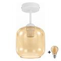 BRILAGI - LED Přisazený lustr RETRO GLASS 1xE27/60W/230V pr. 14 cm bílá/kouřová béžová