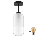 BRILAGI - LED Přisazený lustr RETRO GLASS 1xE27/60W/230V pr. 14 cm černá/bílá