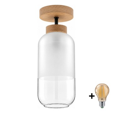 BRILAGI - LED Přisazený lustr RETRO GLASS 1xE27/60W/230V pr. 14 cm dub/bílá