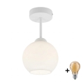 BRILAGI - LED Přisazený lustr RETRO GLASS 1xE27/60W/230V pr. 15 cm bílá