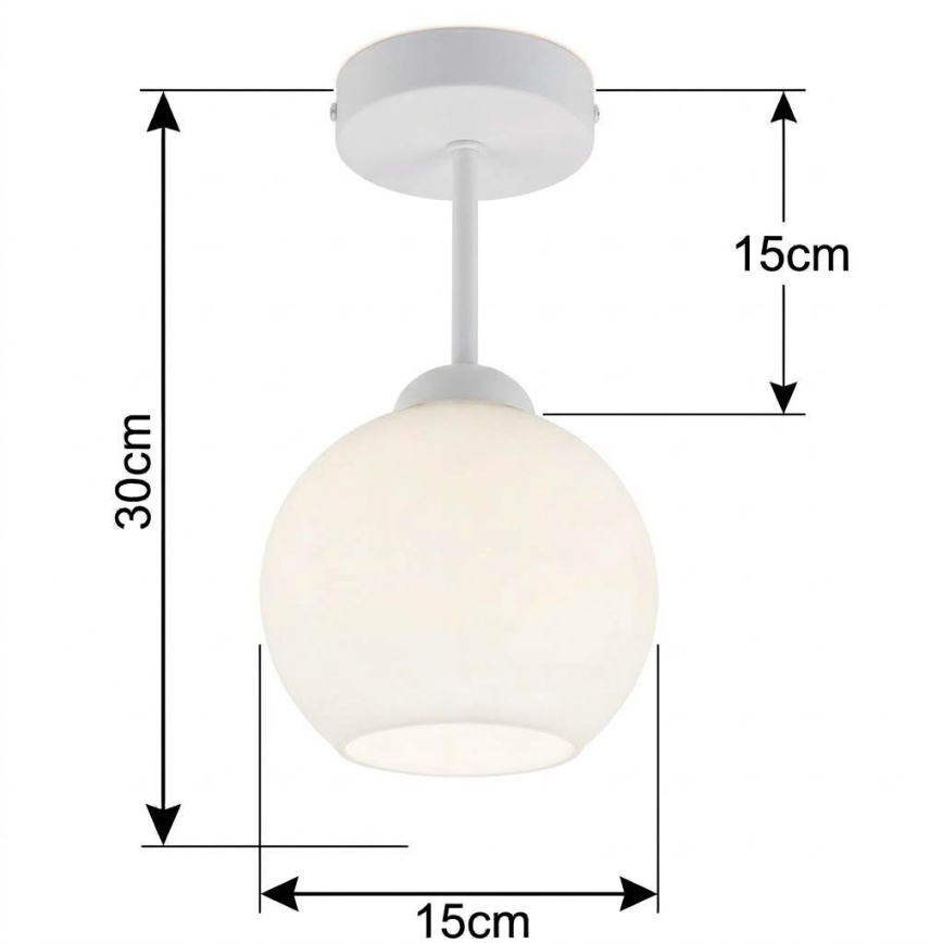 BRILAGI - LED Přisazený lustr RETRO GLASS 1xE27/60W/230V pr. 15 cm bílá