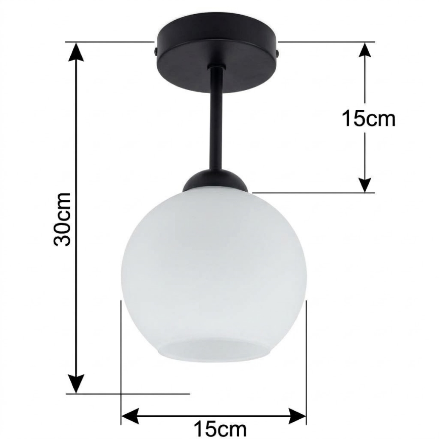 BRILAGI - LED Přisazený lustr RETRO GLASS 1xE27/60W/230V pr. 15 cm černá/bílá