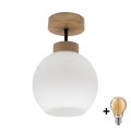 BRILAGI - LED Přisazený lustr RETRO GLASS 1xE27/60W/230V pr. 15 cm dub/bílá