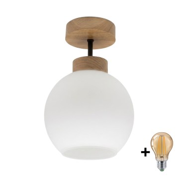 BRILAGI - LED Přisazený lustr RETRO GLASS 1xE27/60W/230V pr. 15 cm dub/bílá