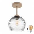 BRILAGI - LED Přisazený lustr RETRO GLASS 1xE27/60W/230V pr. 18 cm béžová/kouřová šedá
