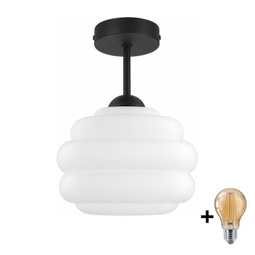 BRILAGI - LED Přisazený lustr RETRO GLASS 1xE27/60W/230V pr. 20 cm černá/bílá