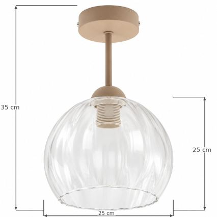 BRILAGI - LED Přisazený lustr RETRO GLASS 1xE27/60W/230V pr. 25 cm béžová/čirá