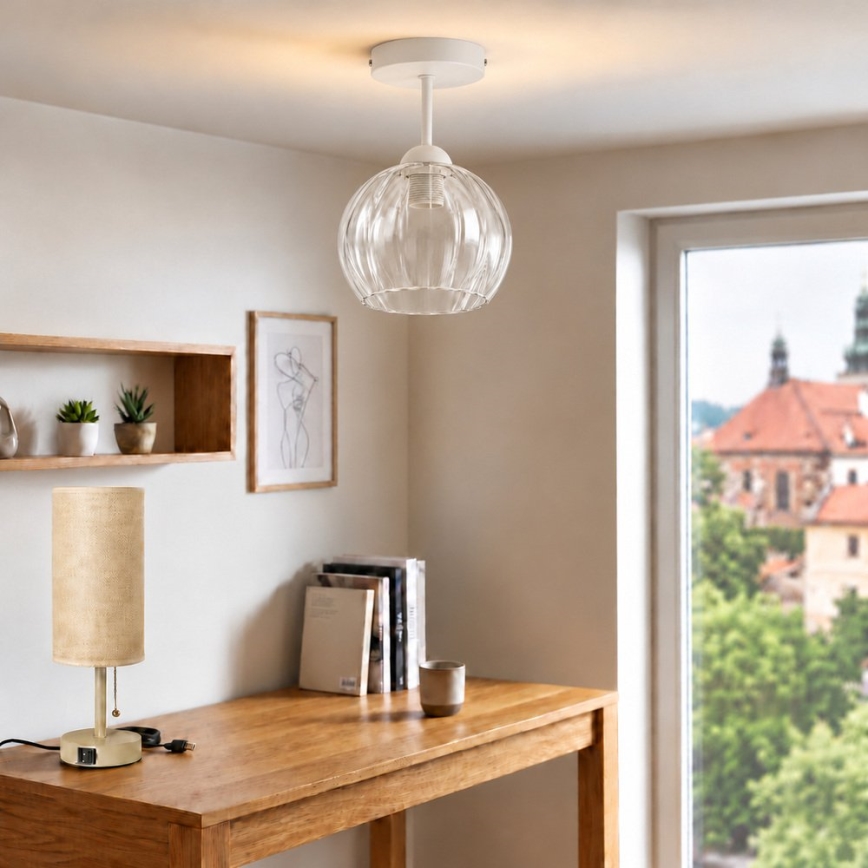 BRILAGI - LED Přisazený lustr RETRO GLASS 1xE27/60W/230V pr. 25 cm bílá/čirá