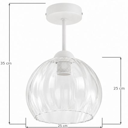 BRILAGI - LED Přisazený lustr RETRO GLASS 1xE27/60W/230V pr. 25 cm bílá/čirá