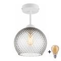 BRILAGI - LED Přisazený lustr RETRO GLASS 1xE27/60W/230V pr. 25 cm bílá/kouřová šedá