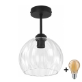BRILAGI - LED Přisazený lustr RETRO GLASS 1xE27/60W/230V pr. 25 cm černá/čirá