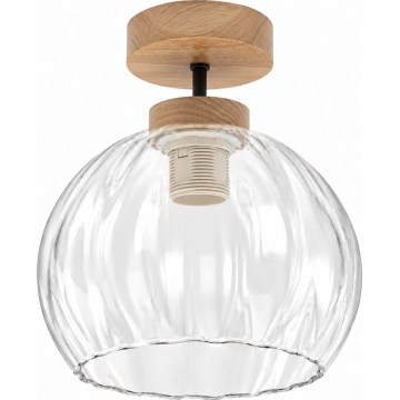 BRILAGI - LED Přisazený lustr RETRO GLASS 1xE27/60W/230V pr. 25 cm dub/čirá