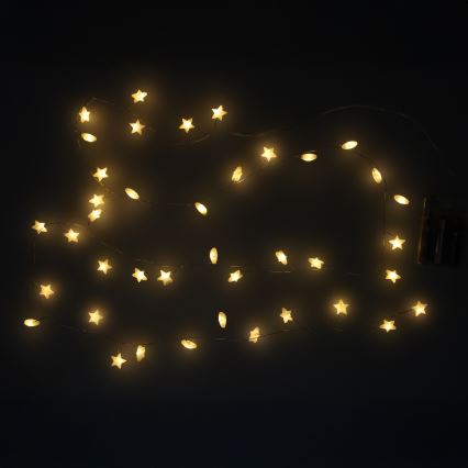 Brilagi - LED  řetěz 40xLED/3xAA 1,8m teplá bílá hvězdy