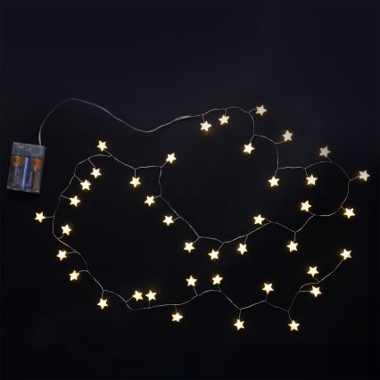 Brilagi - LED  řetěz 40xLED/3xAA 1,8m teplá bílá hvězdy