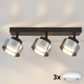 Brilagi - LED RGB+CCT Stmívatelné bodové svítidlo AURA LUX 3xGX53/14W/230V 2700-6500K Wi-Fi Tuya černá/kouřová