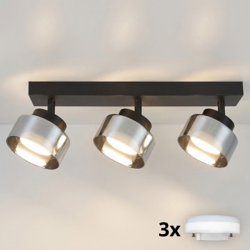 Brilagi - LED RGB+CCT Stmívatelné bodové svítidlo AURA LUX 3xGX53/14W/230V 2700-6500K Wi-Fi Tuya černá/kouřová