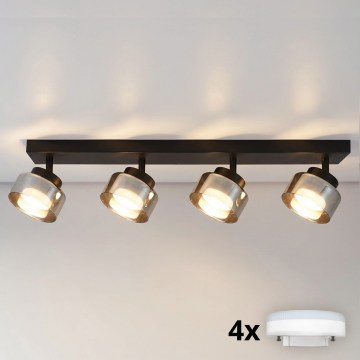 Brilagi - LED RGB+CCT Stmívatelné bodové svítidlo AURA LUX 4xGX53/14W/230V 2700-6500K Wi-Fi Tuya černá/kouřová