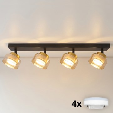 Brilagi - LED RGB+CCT Stmívatelné bodové svítidlo AURA LUX 4xGX53/14W/230V 2700-6500K Wi-Fi Tuya černá/zlatá