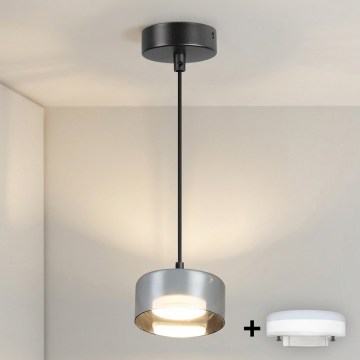 Brilagi - LED RGB+CCT Stmívatelný lustr na lanku AURA LUX 1xGX53/14W/230V 2700-6500K Wi-Fi Tuya černá/kouřová