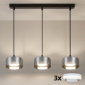 Brilagi - LED RGB+CCT Stmívatelný lustr na lanku AURA LUX 3xGX53/14W/230V 2700-6500K Wi-Fi Tuya černá/kouřová
