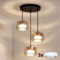 Brilagi - LED RGB+CCT Stmívatelný lustr na lanku AURA LUX 3xGX53/14W/230V 2700-6500K Wi-Fi Tuya černá/zlatá