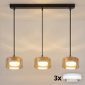 Brilagi - LED RGB+CCT Stmívatelný lustr na lanku AURA LUX 3xGX53/14W/230V 2700-6500K Wi-Fi Tuya černá/zlatá