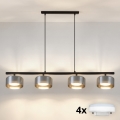 Brilagi - LED RGB+CCT Stmívatelný lustr na lanku AURA LUX 4xGX53/14W/230V 2700-6500K Wi-Fi Tuya černá/kouřová