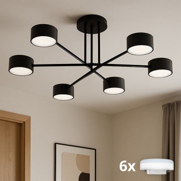 Brilagi - LED RGB+CCT Stmívatelný přisazený lustr MONO 6xGX53/14W/230V 2700-6500K Wi-Fi Tuya černá