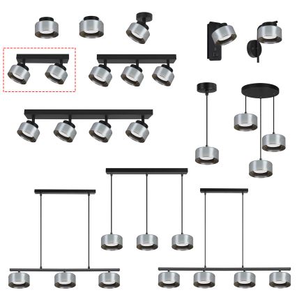 Brilagi - LED RGB+CCT Stmívatelné bodové svítidlo AURA LUX 2xGX53/14W/230V 2700-6500K Wi-Fi Tuya černá/kouřová