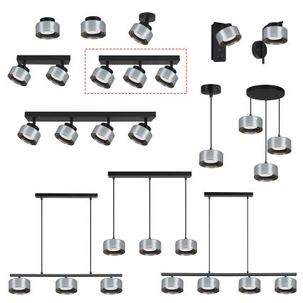 Brilagi - LED RGB+CCT Stmívatelné bodové svítidlo AURA LUX 3xGX53/14W/230V 2700-6500K Wi-Fi Tuya černá/kouřová