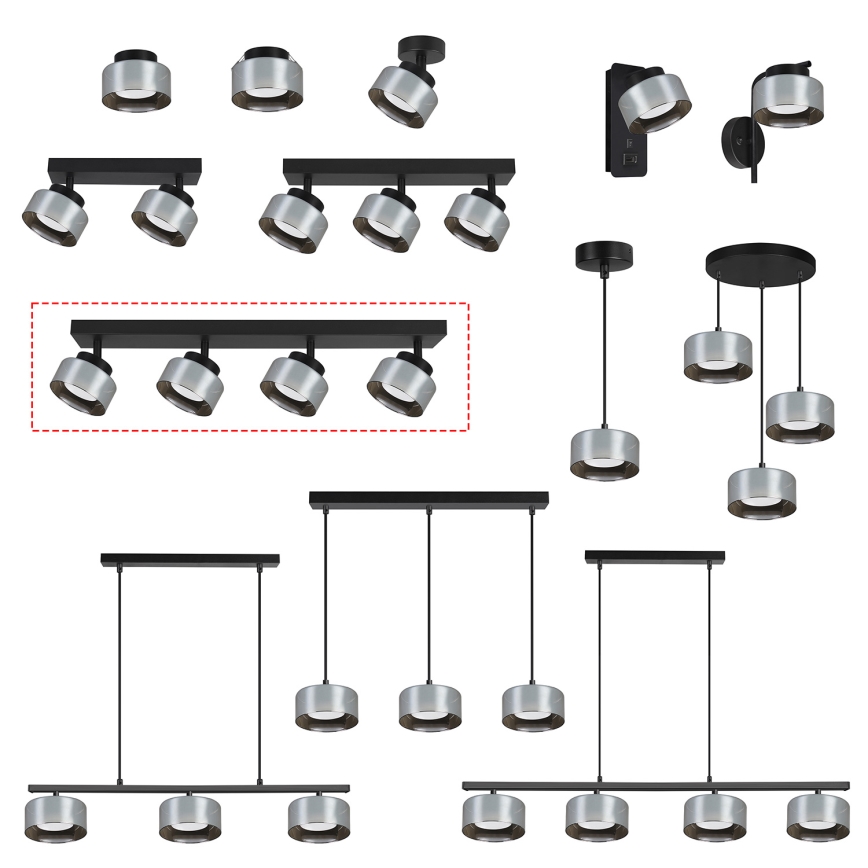 Brilagi - LED RGB+CCT Stmívatelné bodové svítidlo AURA LUX 4xGX53/14W/230V 2700-6500K Wi-Fi Tuya černá/kouřová