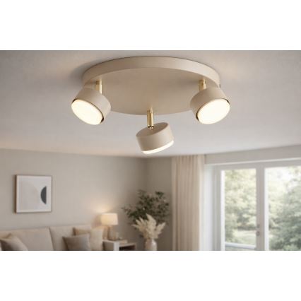 Brilagi - LED RBG+CCT Stmívatelné bodové svítidlo MONO 3xGX53/14W/230V 2700-6500K Wi-Fi Tuya béžová/zlatá