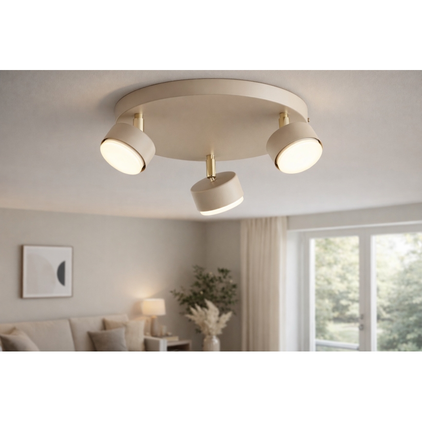 Brilagi - LED RBG+CCT Stmívatelné bodové svítidlo MONO 3xGX53/14W/230V 2700-6500K Wi-Fi Tuya béžová/zlatá