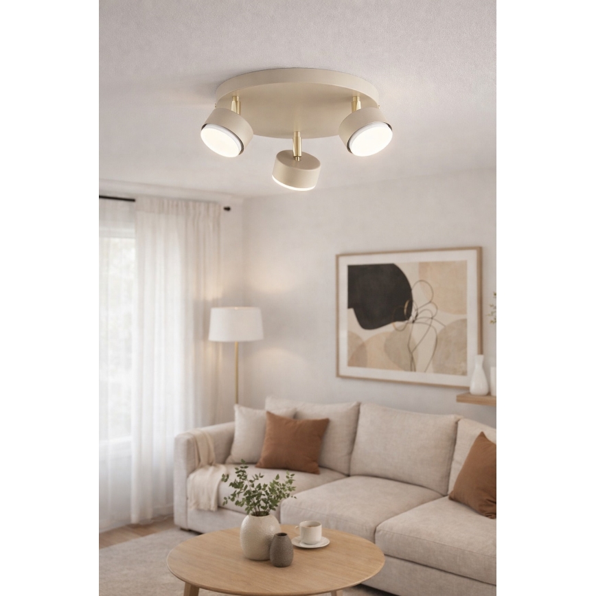 Brilagi - LED RBG+CCT Stmívatelné bodové svítidlo MONO 3xGX53/14W/230V 2700-6500K Wi-Fi Tuya béžová/zlatá