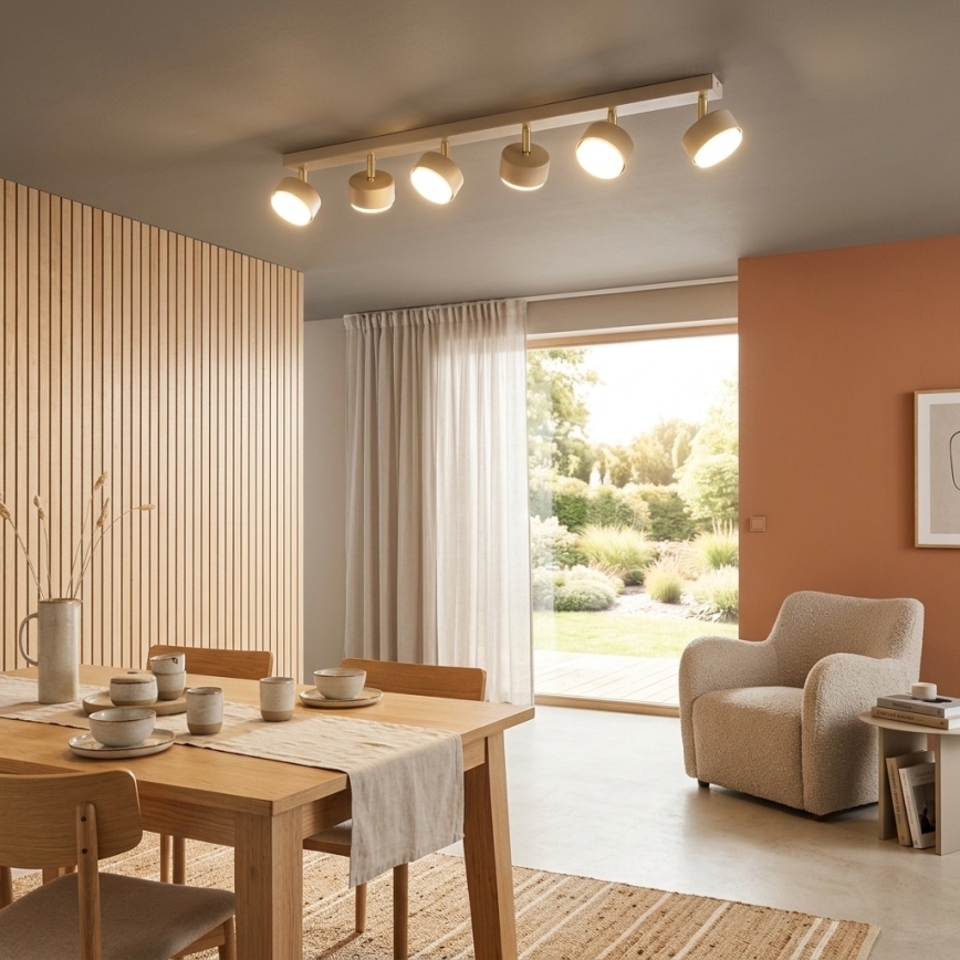 Brilagi - LED RBG+CCT Stmívatelné bodové svítidlo MONO 6xGX53/14W/230V 2700-6500K Wi-Fi Tuya béžová/zlatá