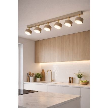 Brilagi - LED RBG+CCT Stmívatelné bodové svítidlo MONO 6xGX53/14W/230V 2700-6500K Wi-Fi Tuya béžová/zlatá