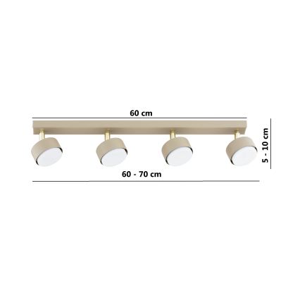 Brilagi - LED RGB+CCT Stmívatelné bodové svítidlo MONO 4xGX53/14W/230V 2700-6500K Wi-Fi Tuya béžová