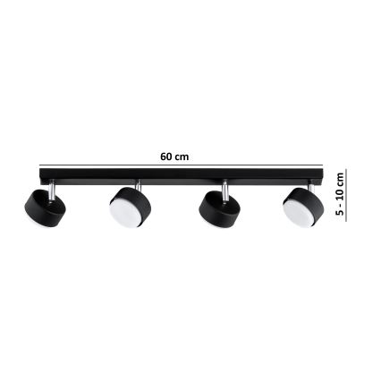 Brilagi - LED RBG+CCT Stmívatelné bodové svítidlo MONO 4xGX53/14W/230V 2700-6500K Wi-Fi Tuya černá