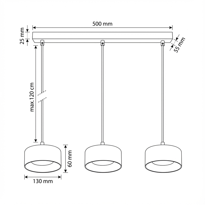 Brilagi - LED RGB+CCT Stmívatelný lustr na lanku AURA LUX 3xGX53/14W/230V 2700-6500K Wi-Fi Tuya černá/zlatá