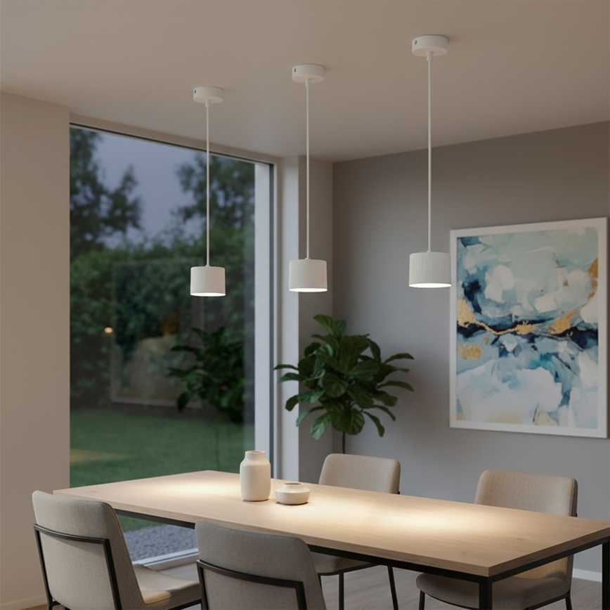 BRILAGI - LED RGB+CCT Stmívatelný lustr na lanku STRIPY 1xGX53/14W/230V pr. 82 mm 2700-6500K Wi-Fi Tuya bílá