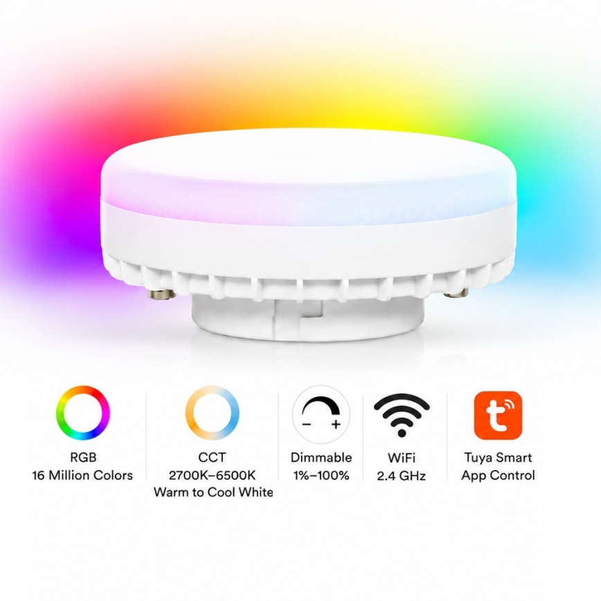 Brilagi - LED RGB+CCT Stmívatelné nástěnné bodové svítidlo STRIPY 1xGX53/14W/230V 2700-6500K Wi-Fi Tuya černá
