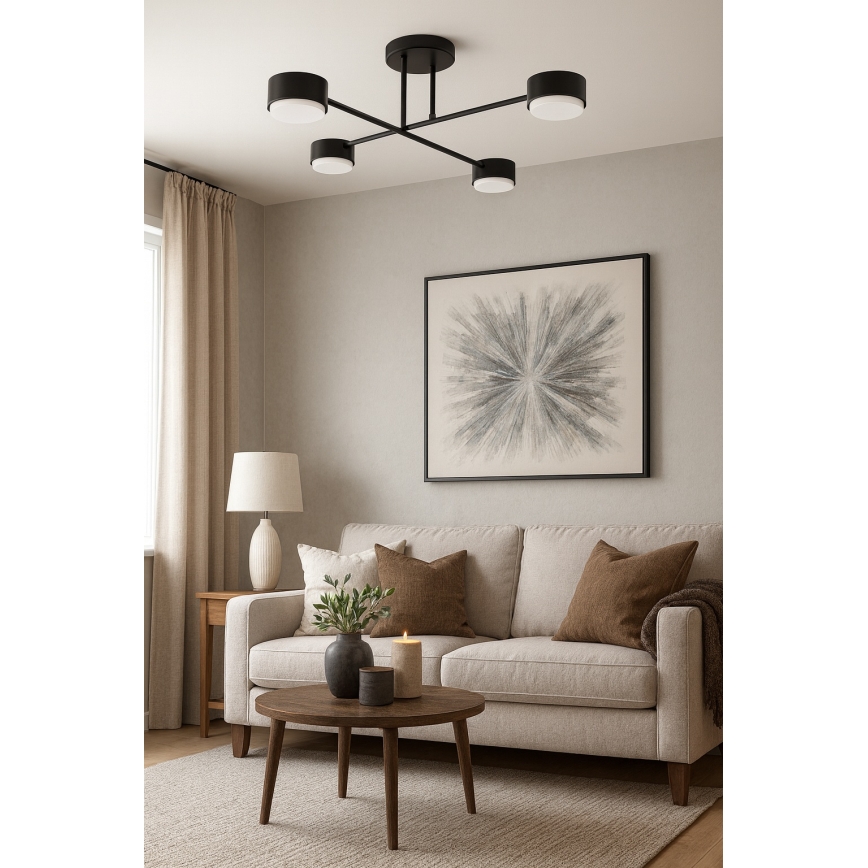 Brilagi - LED RGB+CCT Stmívatelný přisazený lustr MONO 4xGX53/14W/230V 2700-6500K Wi-Fi Tuya černá