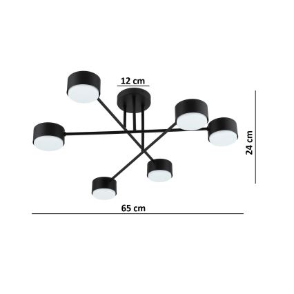 Brilagi - LED RGB+CCT Stmívatelný přisazený lustr MONO 6xGX53/14W/230V 2700-6500K Wi-Fi Tuya černá