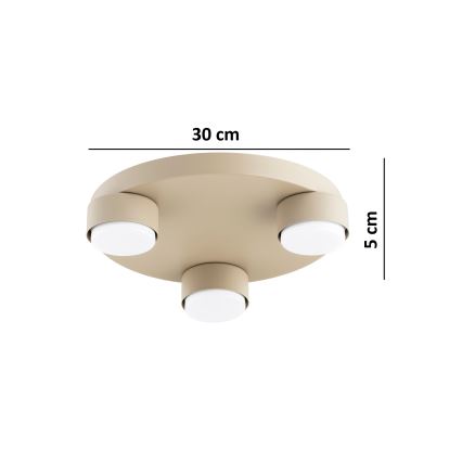 Brilagi - LED RGB+CCT Stmívatelné stropní svítidlo MONO 3xGX53/14W/230V 2700-6500K Wi-Fi Tuya pr. 30 cm béžová