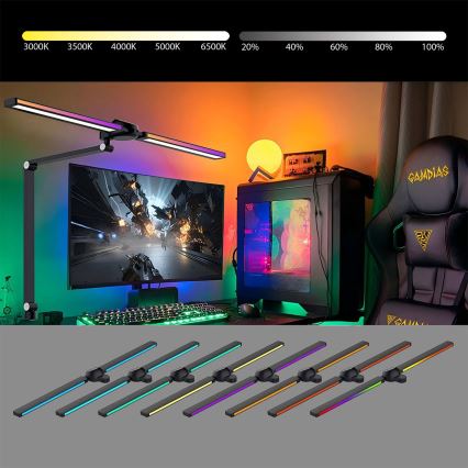 Brilagi - LED RGB Stmívatelná dotyková stolní lampa s klipem VARIO LED/18W/230V 3000-6500K CRI 96