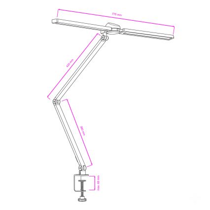Brilagi - LED RGBTW Stmívatelná dotyková stolní lampa s klipem VARIO LED/18W/230V 3000-6500K CRI 96 černá